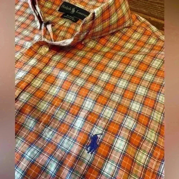 Ralph Lauren Other - Ralph Lauren Blake Men's Orange Button Down‎ Shirt 100% Cotton Size Large